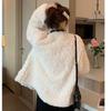 Autumn Winter Loose Casual Double Breasted Lamb Fleece Coat Women Quilted All-match Cardigan Jacket Top