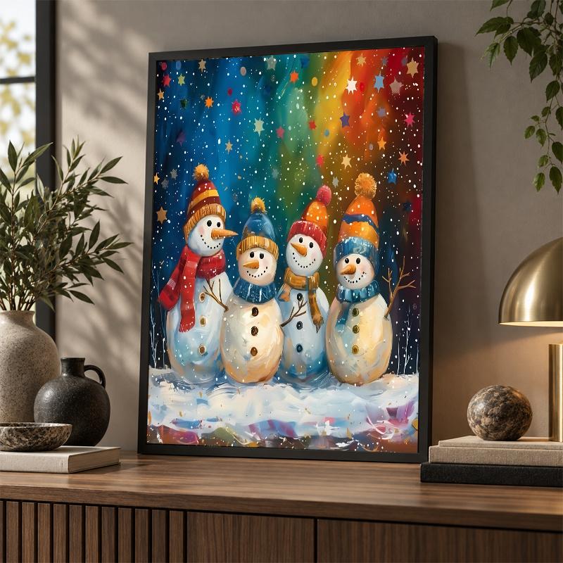 Snowman Diamond Painting Kit 5D Full Drill DIY Diamond Mosaic Wall Art Home Decor