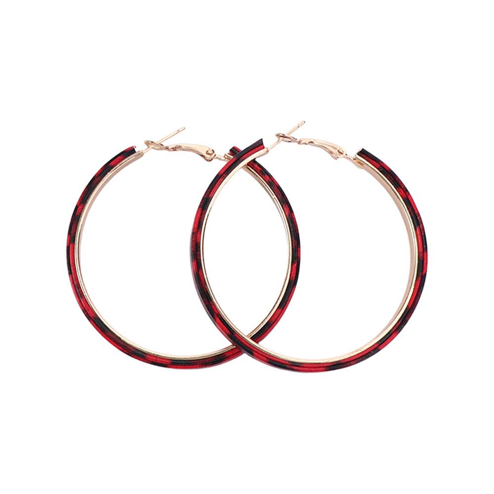Circle Leopard Hoop Earrings Round Women's Jewelry New Resin Hoop Earrings  Party