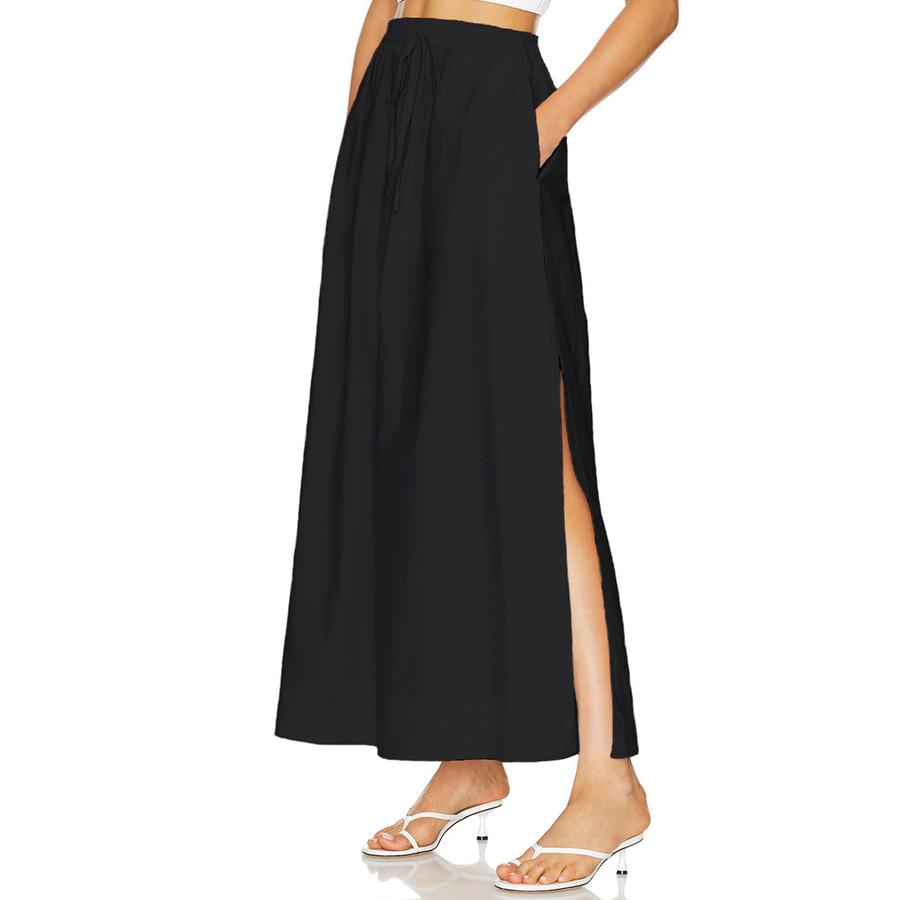 Autumn PU Pleated Skirt High Waist Zippered Half Body Skirt Slim Fit Bodycon Long Dress for Women