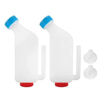 2PCS Calves Nurser Bottles Detachable Hanging Cow Lamb Milk Feeding Bottle with Caps and Snap On Han