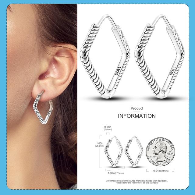 

Серьги-кольца из серебра 925 пробы, сверкающие серьги-гвоздики с паве, подарок для женщин, ювелирные изделия на помолвку, юбилей