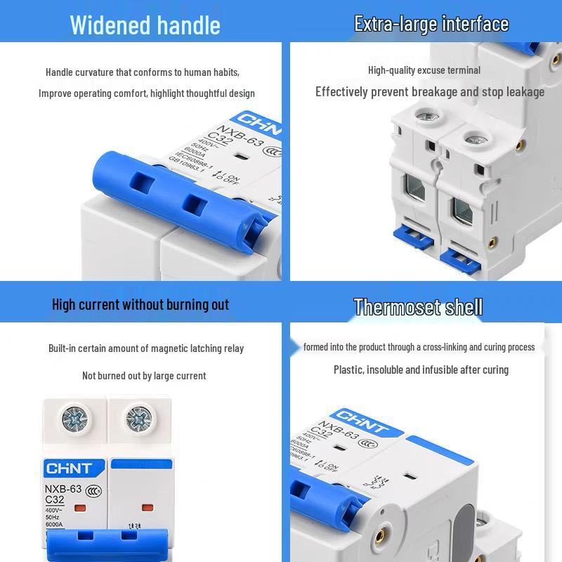 Zhengtai NXB-631P Miniature Circuit Breaker: 2P Household, 3P 63A, 4P 32A Electric Switch