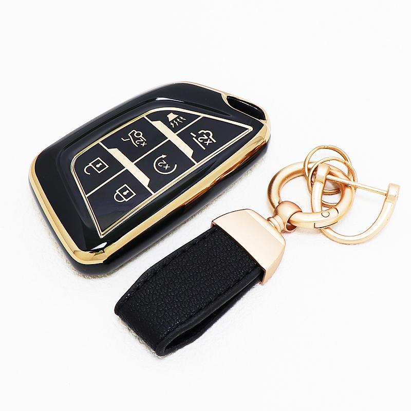 Auto Keyless For Cadillac Escalade Ct5 Xts Ct6 C8 Ct4 Ct4-V For Gmc Yukon Car Key Fob Cover Case Shell Accessories