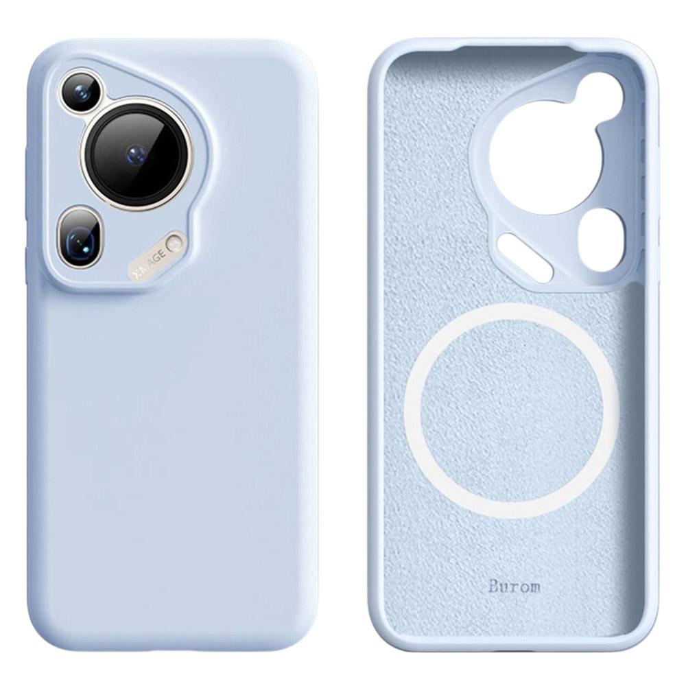 

Чехол для Huawei Pura 70 Ultra, совместимый с MagSafe, с точными вырезами, из жидкого силикона + ПК, чехол для телефона Baby Blue