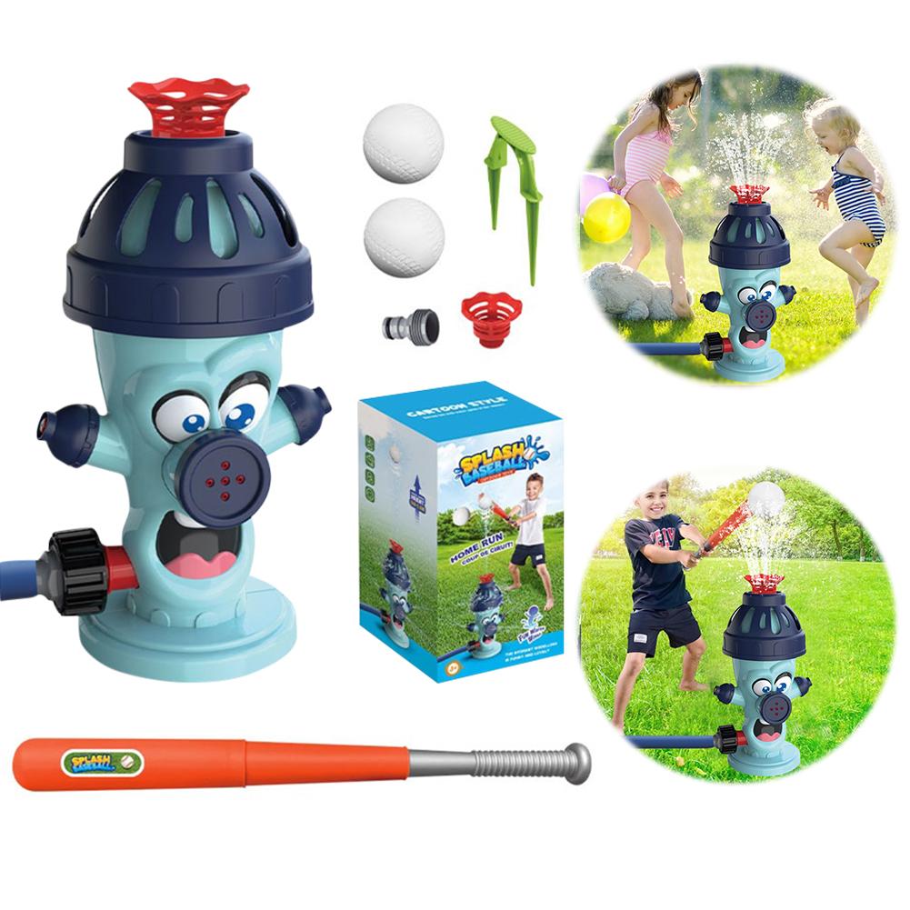 Cute Fire Water Sprinkler Baseball Toy Summer Garden Lawns Water Toys for Boys Girls Summer Backyard Lawn Pool Party Fun