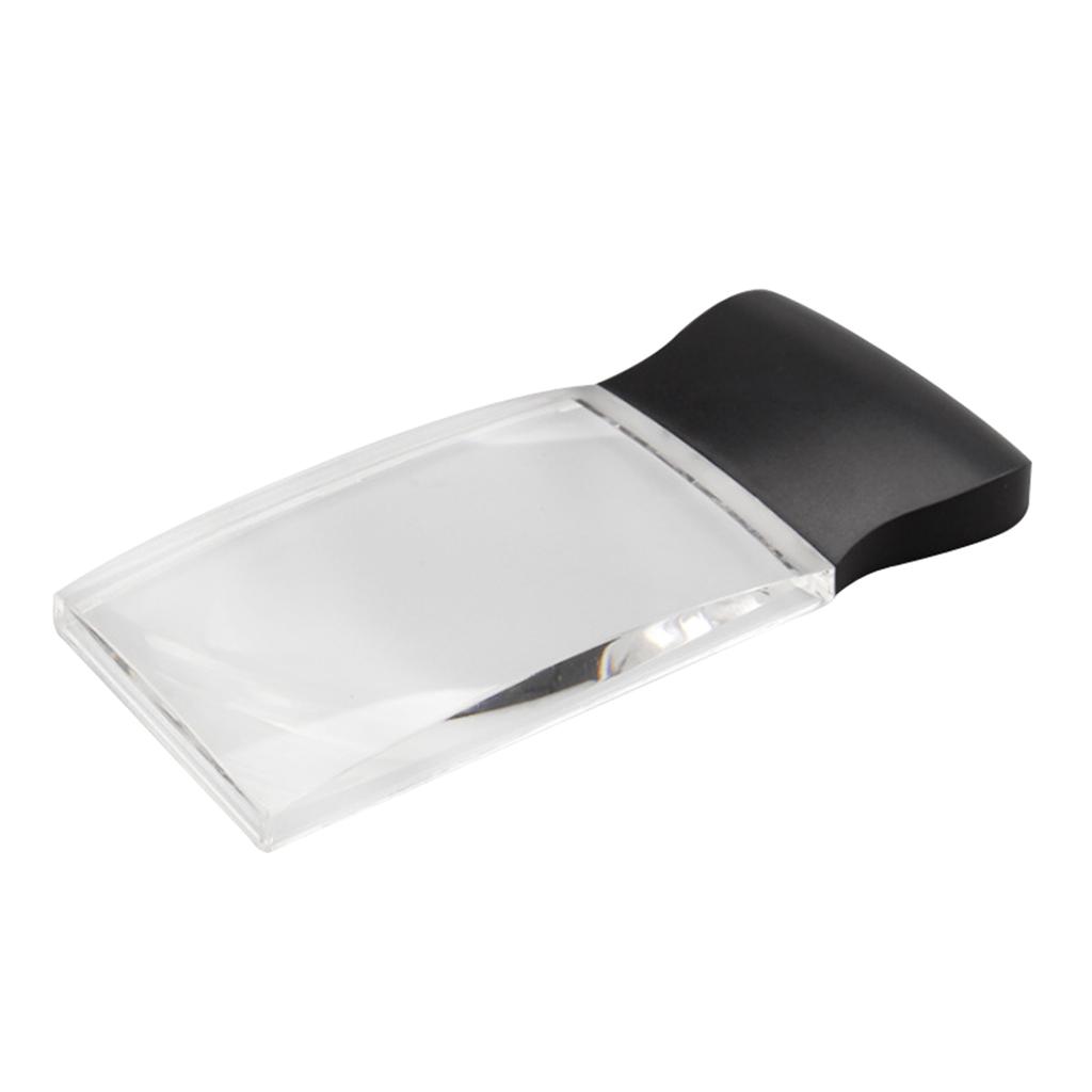 LED Light 2X Large Rectangular Handheld Magnifier Reading Magnifying Glass Rimless- Distortion-Free Lens for Seniors