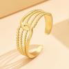 Elegant French Rice Bead Open Ring - Women's Versatile Stainless Steel Jewelry