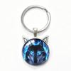 Lone Wolf Cat Ear Time Gem Keychain - Retro Style Unisex Alloy Keyring