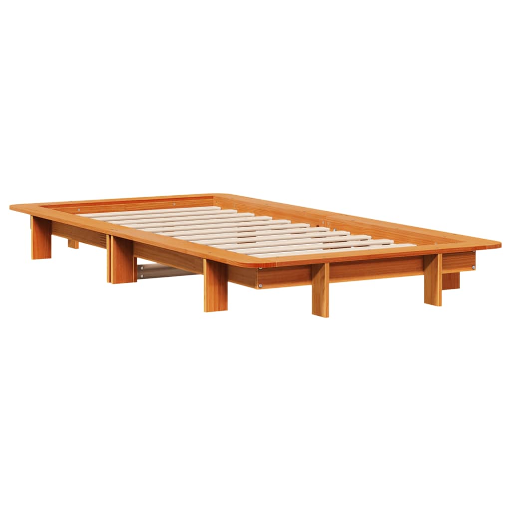 Vidaxl Bed Frame Without Mattress, Waxed Brown, 90X190 Cm, Pine