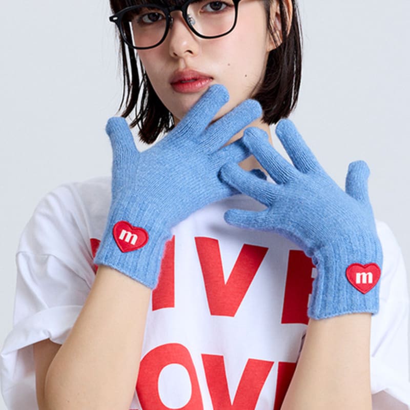 macni LOVE M KNIT GLOVES SKY BLUE