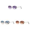 Fashion Female Retro Metal Frame Sun Glasses With Gray Lenses For Summer Outdoor Use
