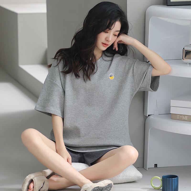 Qiansiniao Women's Waffle Cotton Loungewear Set