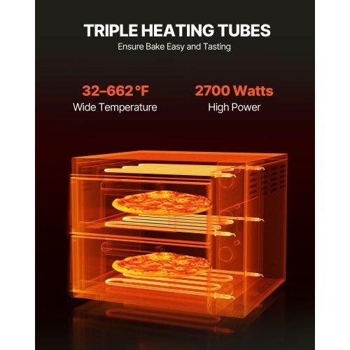 VEVOR Commercial Countertop Pizza Oven Electric Pizza Oven for 35.6 cm Pizza Indoor