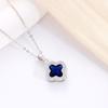 Diamond-Accented Four-Leaf Clover Pendant S925 Sterling Silver Necklace - Elegant and Versatile Collarbone Chain