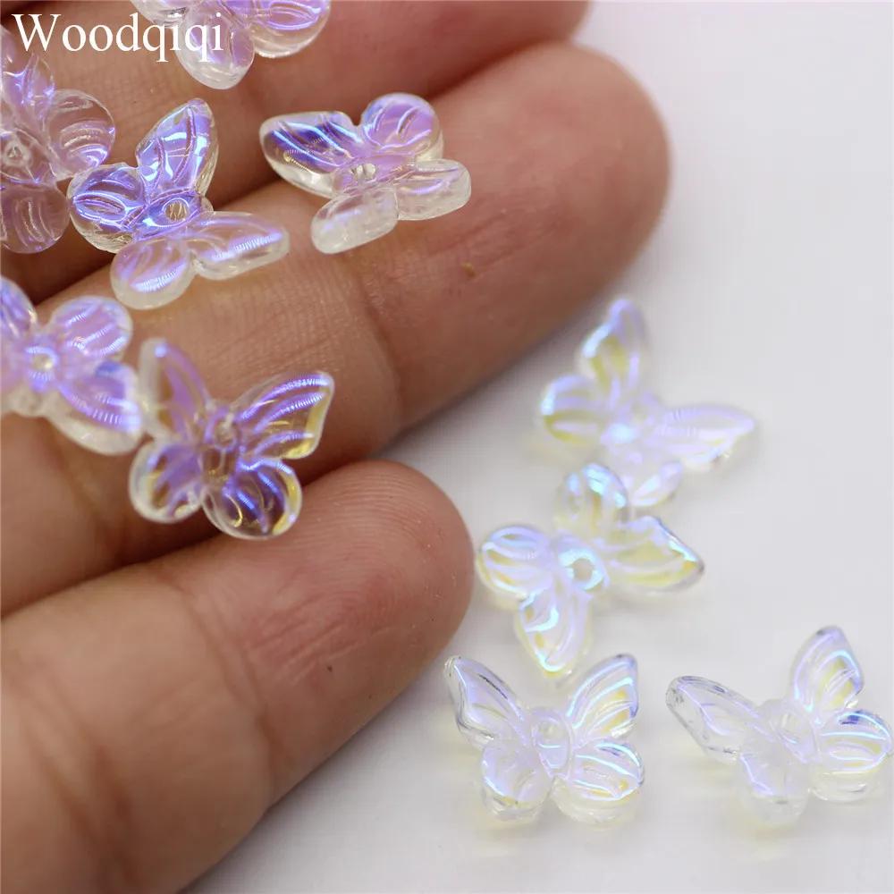 DW50 11mm 50 Stück/Los Schmetterling Farbverlauf Form Glasperlen Exquisite Perlen DIY Handgemachtes Armband Schmuck Material Zubehör