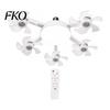 Easy Install Socket Fan 3/4/5 Blade Ceiling with Light & Remote Control, 2-in-1 Silent LED Drone Compact Ventilation Lamp Foldable Blades, 3-Speed