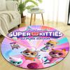 1pc Super Kitties Adventures1 Design Printed Area Round Carpet for Bedroom Living Room Home Decor Rugs Mat Non Slip Mat Rug for Bedside
