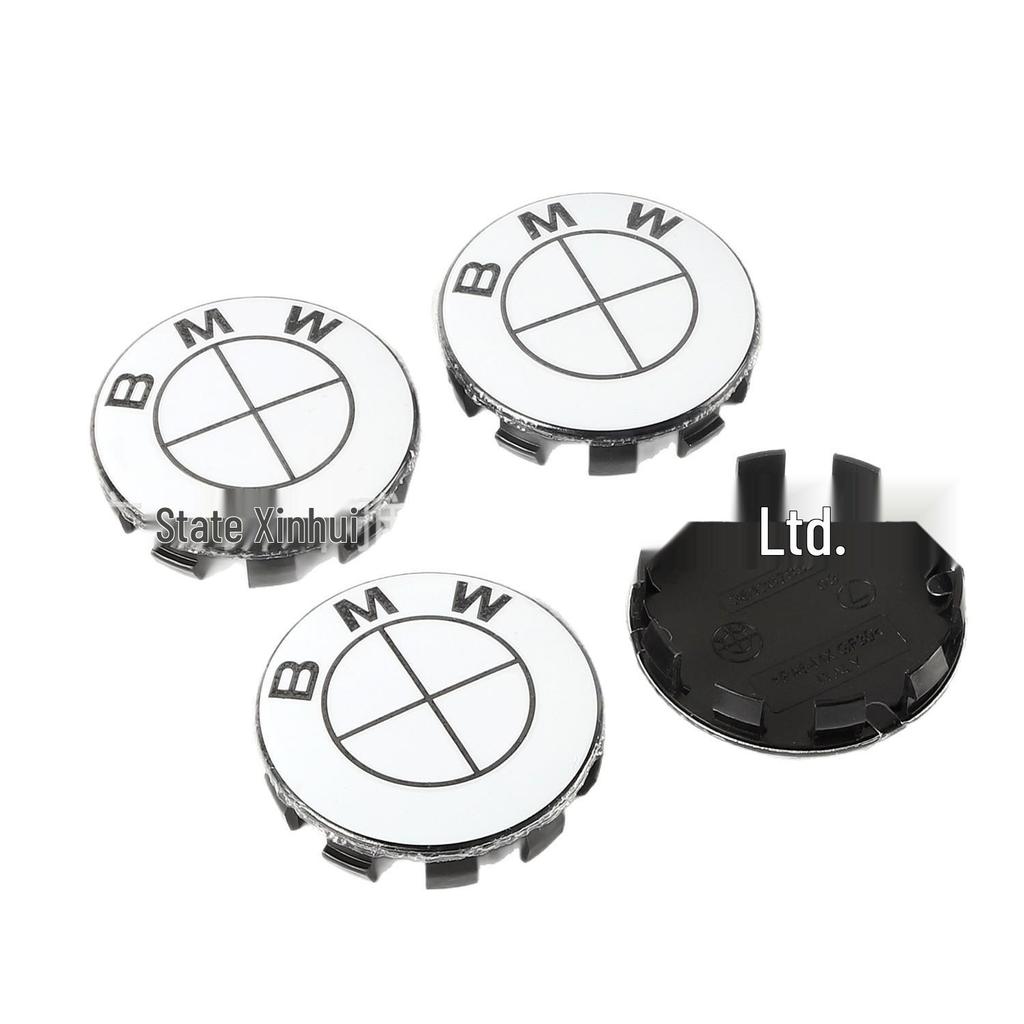 Compatible BMW Black & White Logo Car Emblems for 3 Series, 5 Series, X5, X6 - Hood & Wheel Center Caps (Front & Rear)