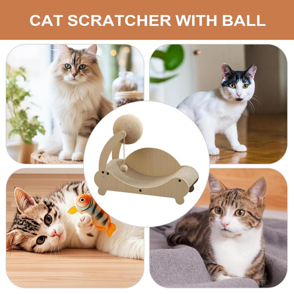 Cat Scratcher Bed Kitten Grinding Claw Couch Furniture Protector Scratcher Cozy Pet Exercise Bored with Ball for Cats Grinding