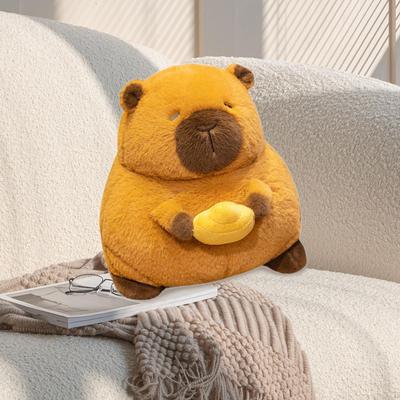 Capivara Pelúcia Brinquedo Decoração para Casa Segurando Yuan Bao Suprimentos Artesanais Ornamento de Ano Chinês