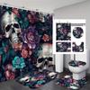 TikTok Halloween Badkamer 4-delige Set: Waterdicht Polyester Douchegordijn en Nat/Droog Afscheiding