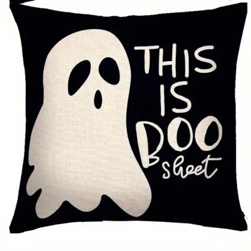 Home Decor Halloween-themed Skull & Ghost Pillow Covers Pattern Cushion Cover Suitable for Sofa Bedroom Car Pillow Cover