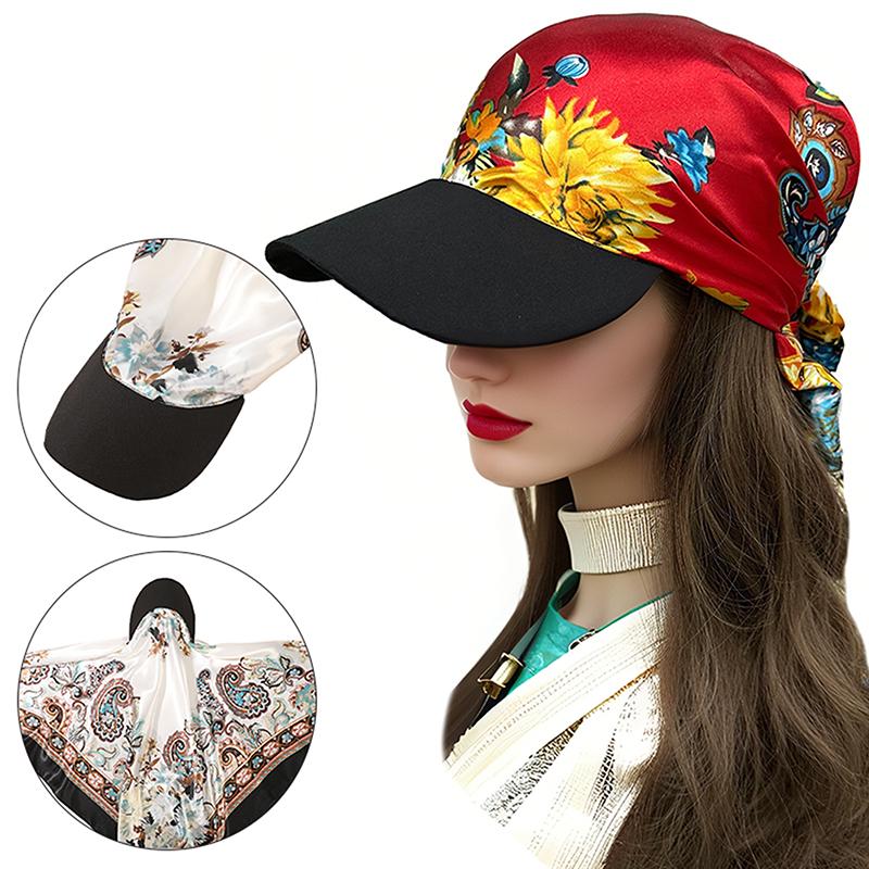 New Fashion Retro Printed Headscarf Headband Baseball Cap Sunshade Outdoor Camping Peaked Cap
