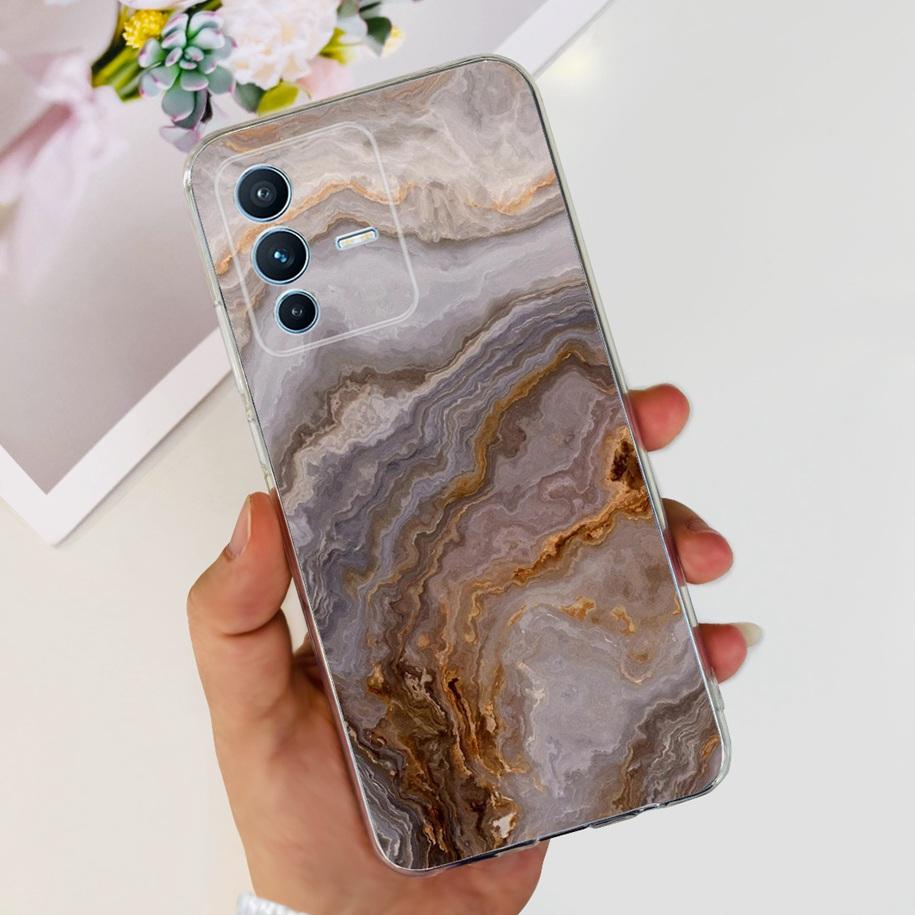 For Vivo V23 Pro V2132 Case For Vivo V23 5G V2130 V2303 Cover Fashion Flower Clear Silicone Phone Case For Vivo V23e V 23 Bumper
