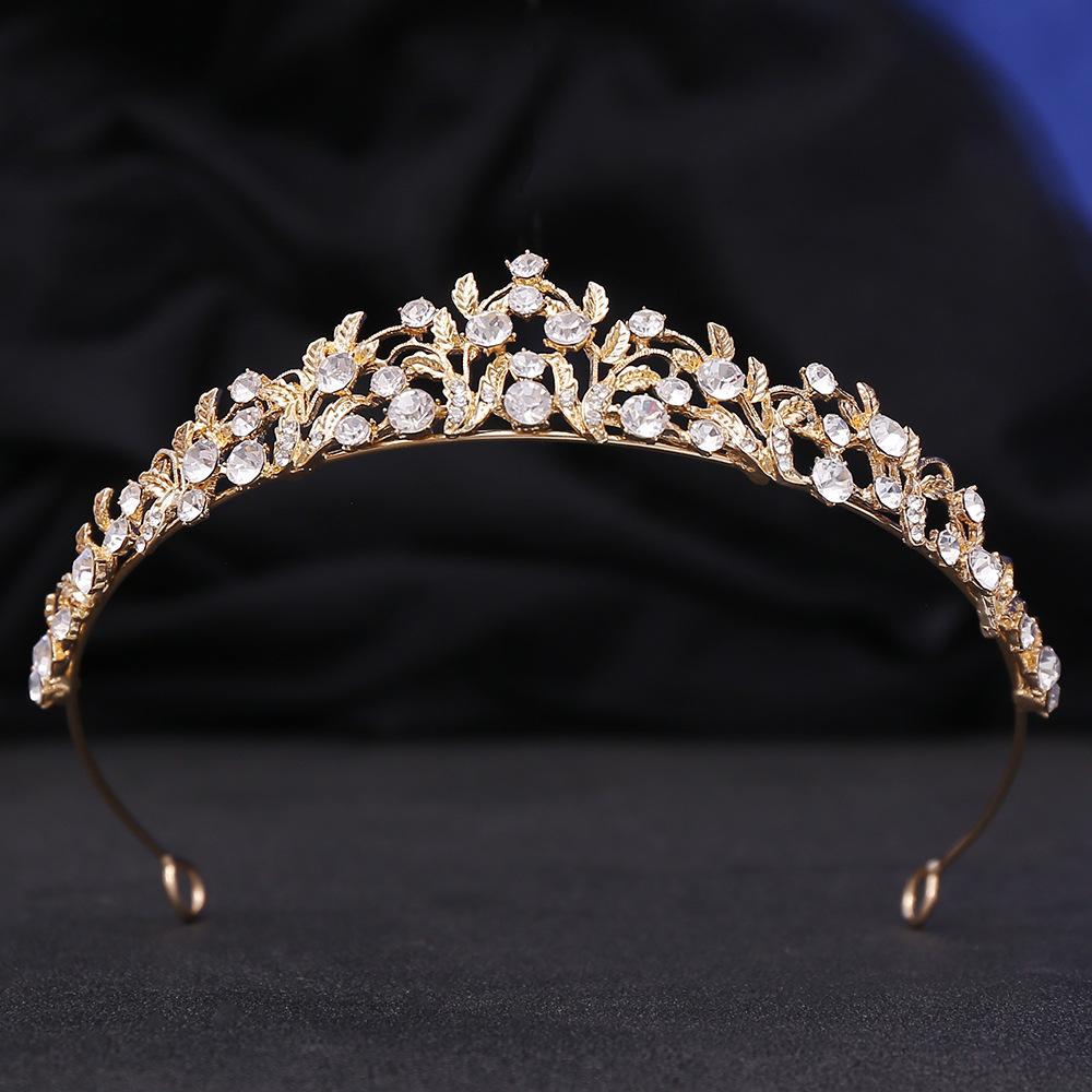 

DIEZI Korean Sweet Cute Princess AB Crystal Tiara Crown For Women Girls Wedding Elegant Luxury Birthday Party Hair Dress Jewelry золотой