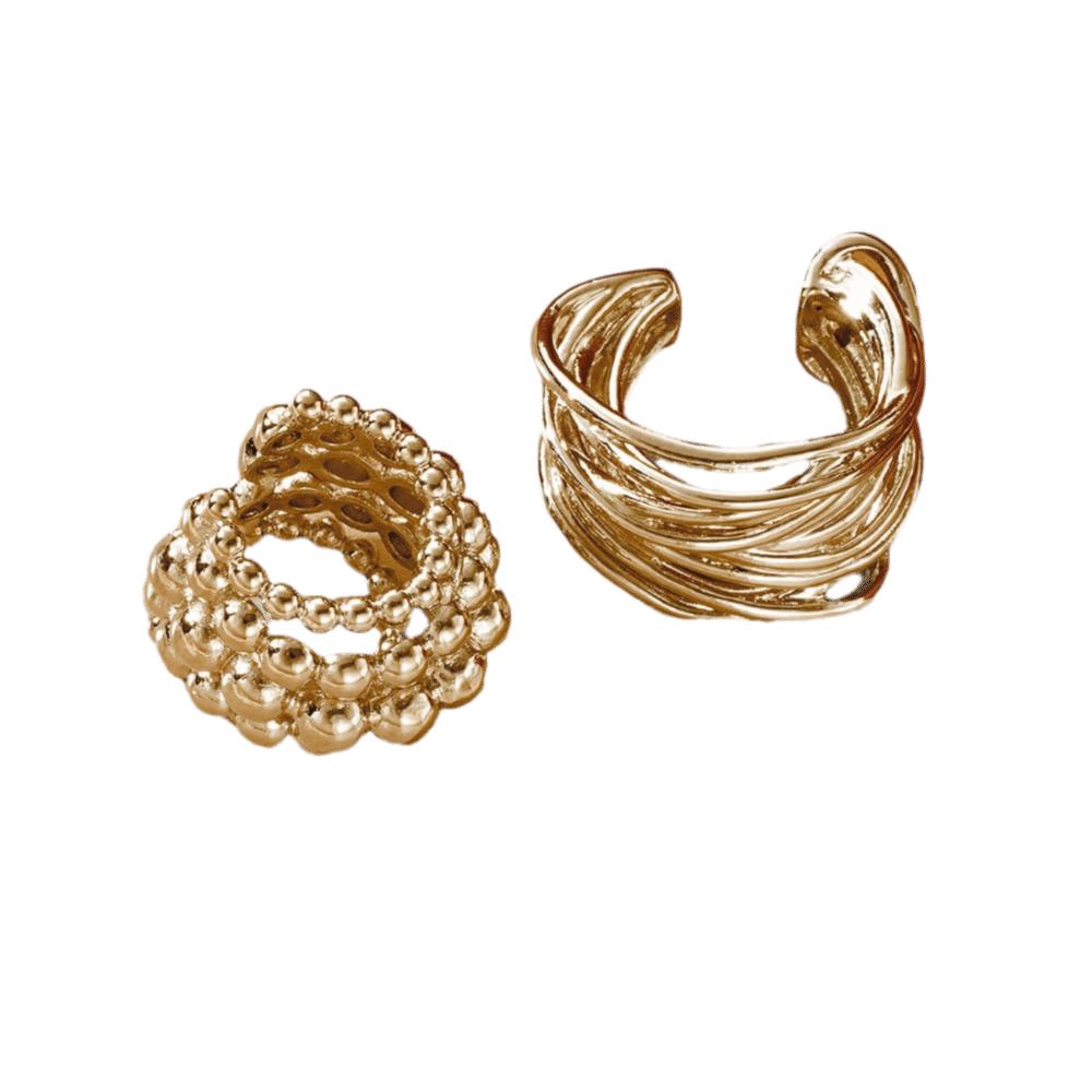 

C-Shaped Ear Cuff Copper Exaggerated Ear Clips Hip Hop Rock Wide Clip-On Earrings Daily Wear золотой