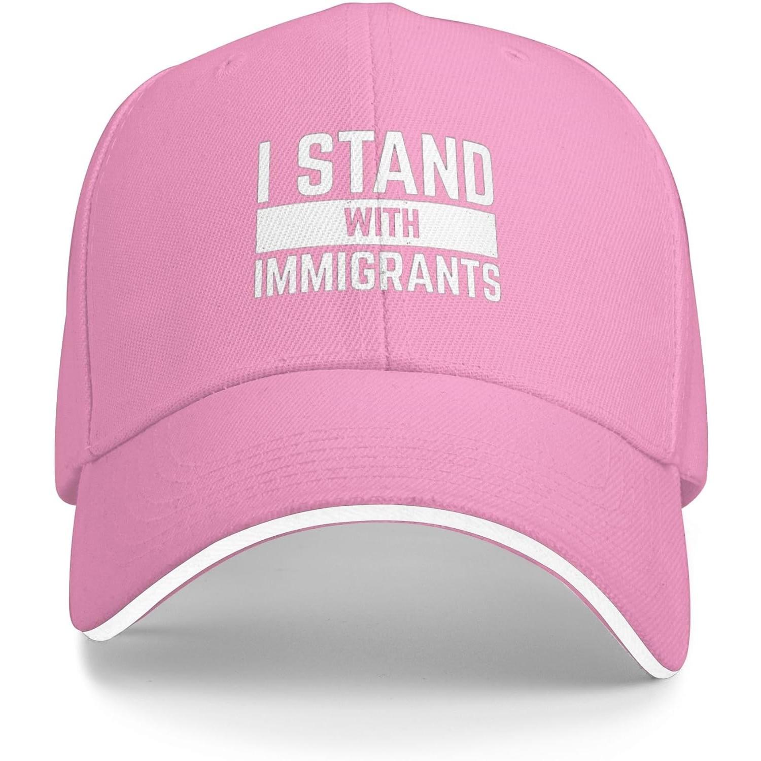 I Stand With Immigrants Baseball Cap Adjustable Polyester Sun Protection Casual Adult Hat Adjustable