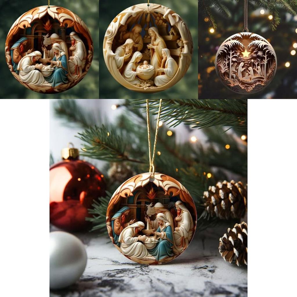 Retro Stilvolle Jesus Geburt Acryl Auto Innendekoration Für Feiertagsstimmung