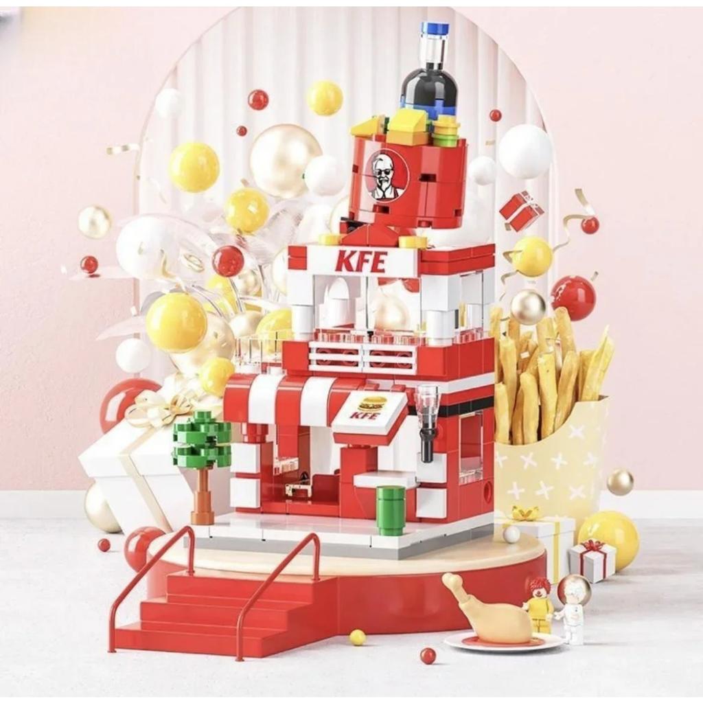 Architecture Street View House Building Blocks DIY Mini City Store Model Toys For Christmas Gifts