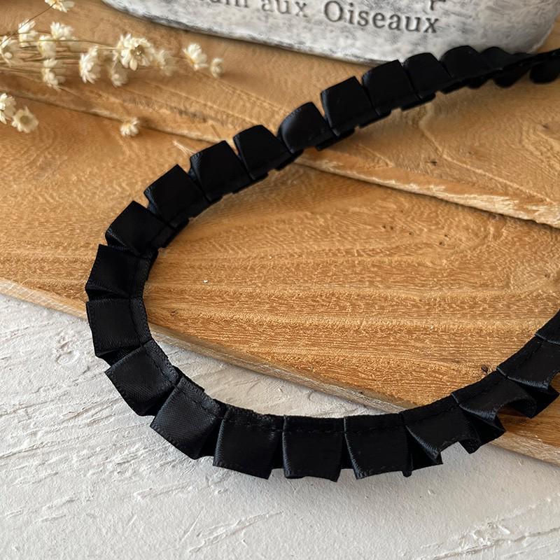 Material organza din dantelă neagră pentru îmbrăcăminte și accesorii DIY - Decorare decolteu și tiv fustă