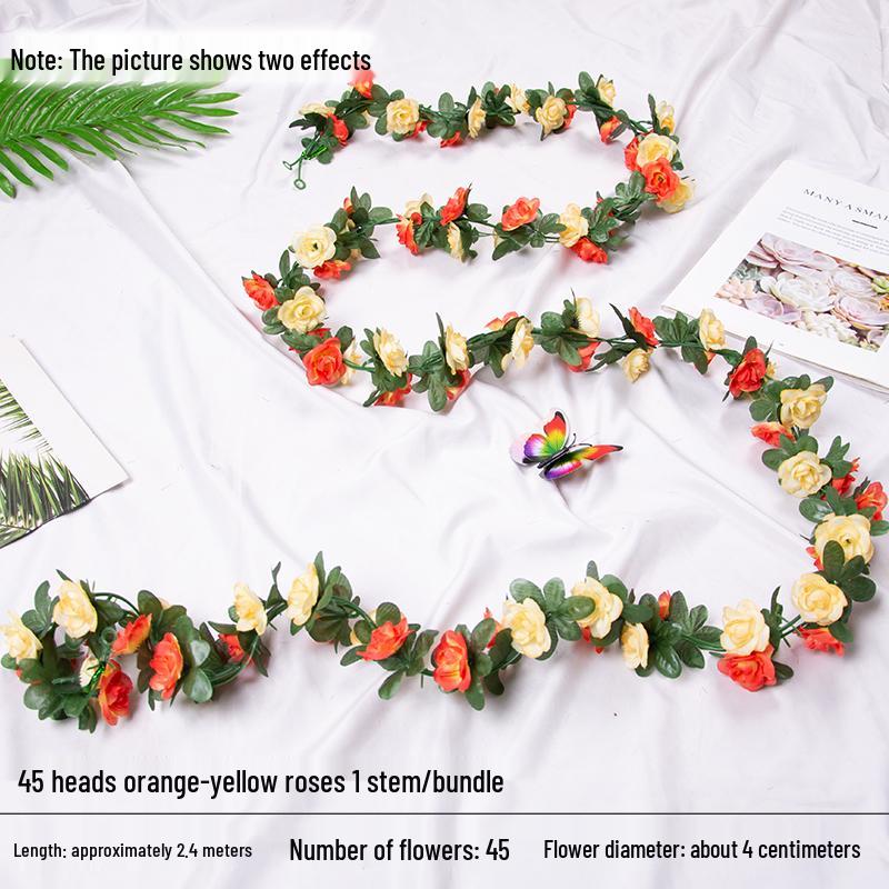 Artificial Rose Vine Floral Ceiling Decor