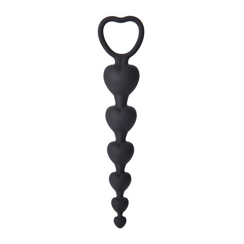Soft Silicone Heart Beads Anal Plug Big Balls G-Spot Stimulating Butt Plug for Couples Adult Sexy Anal Masturbator Anus Toys