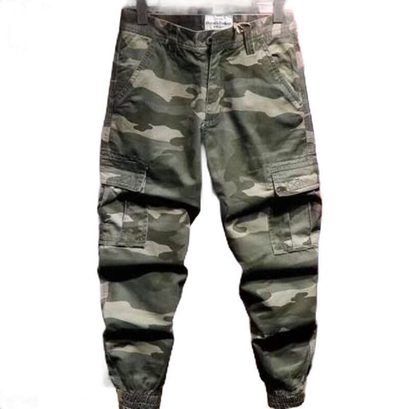 Summer Heavy Camouflage Overalls Men's Pants Loose Outdoor Tied Harlan Pants Sports and Leisure