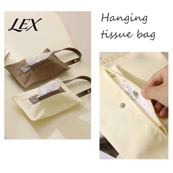 Portable Tissue Storage for Bedroom Hanging Canvas Box, Durable Wall Mounted Paper Towel Foldable Fabric Napkin Holder Dispenser, Easy Refill