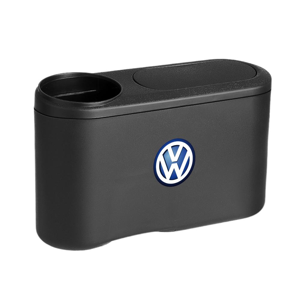 W181pcs ABS Car Trash Can Organizer Case Hanging Trash Bin For Volkswagen VW R Polo Passat Rline Golf 4 5 6 Tiguan Jetta GTI ID.3