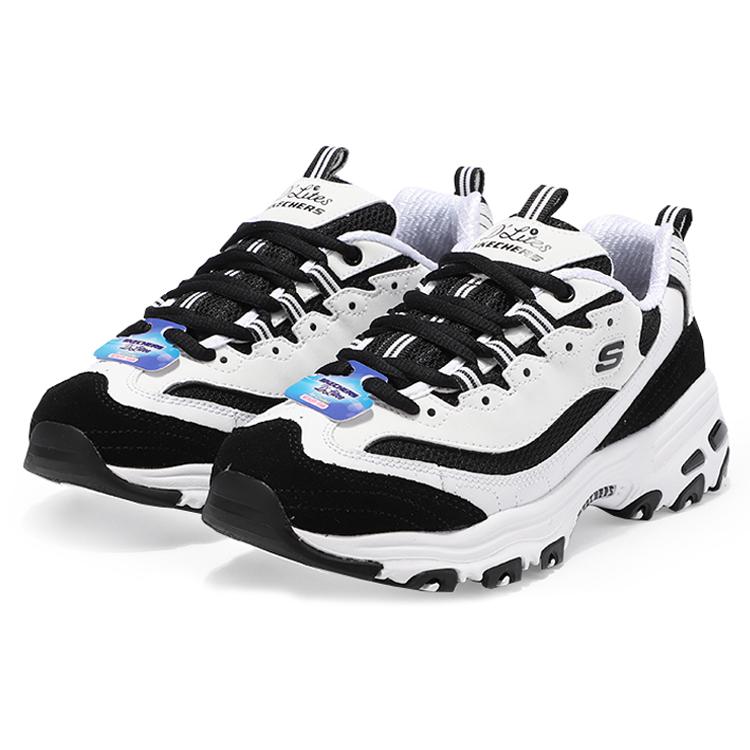 Skechers D'lites Blanc Noir Femme 13148-WBK