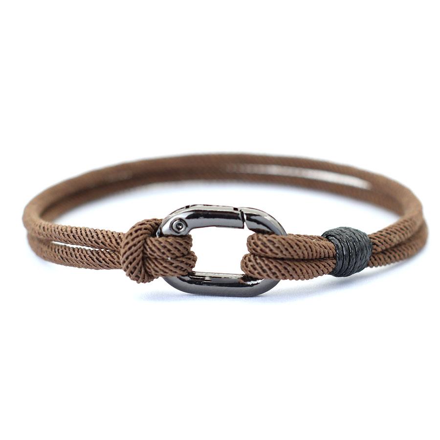 Handmade Adjustable Alloy Braided Milanese Rope Oval Chain Spring Buckle Bracelet Gift Armband Jewelry for Men Women Students