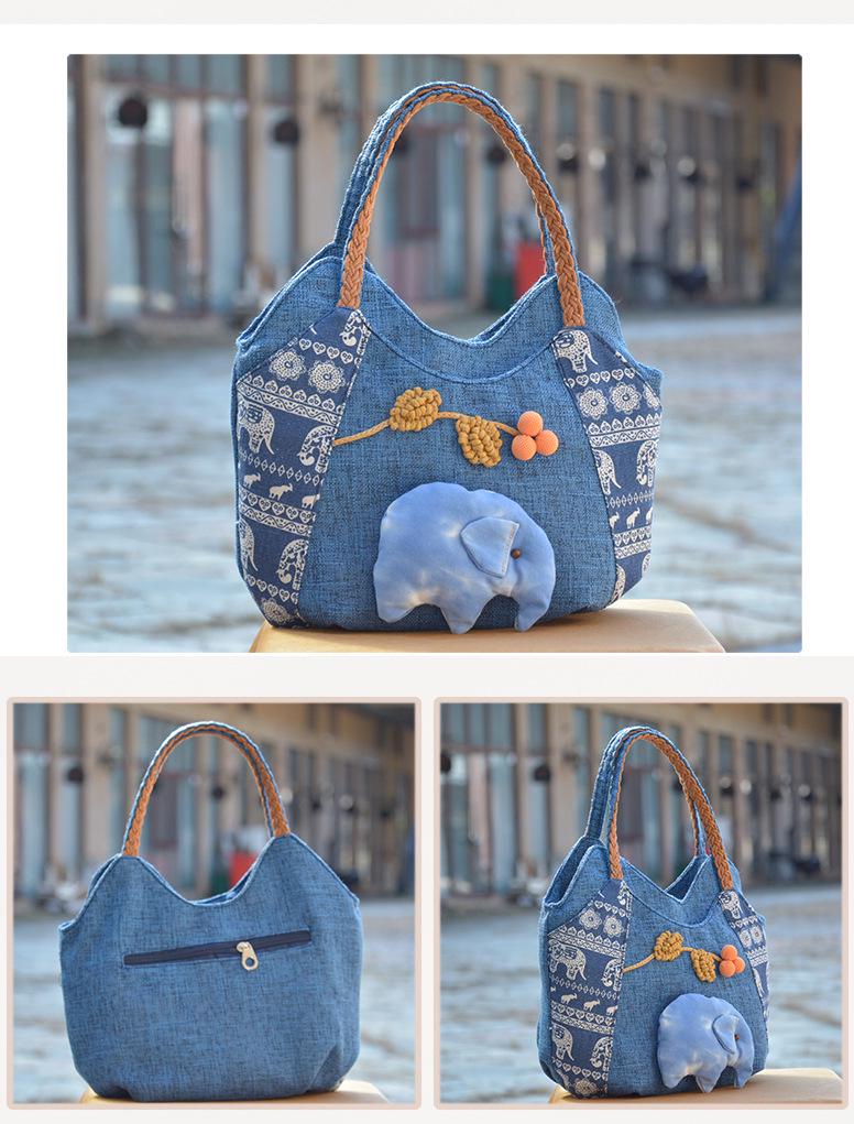 Ethnic Style Women's Lightweight Crossbody Tote - Casual Cloth Handbag
