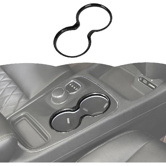 RT-TCZ Carbon Fiber Cup Holder Trim Cover Frame Decorative Interior Accessories for Dodge Durango 2011-2024