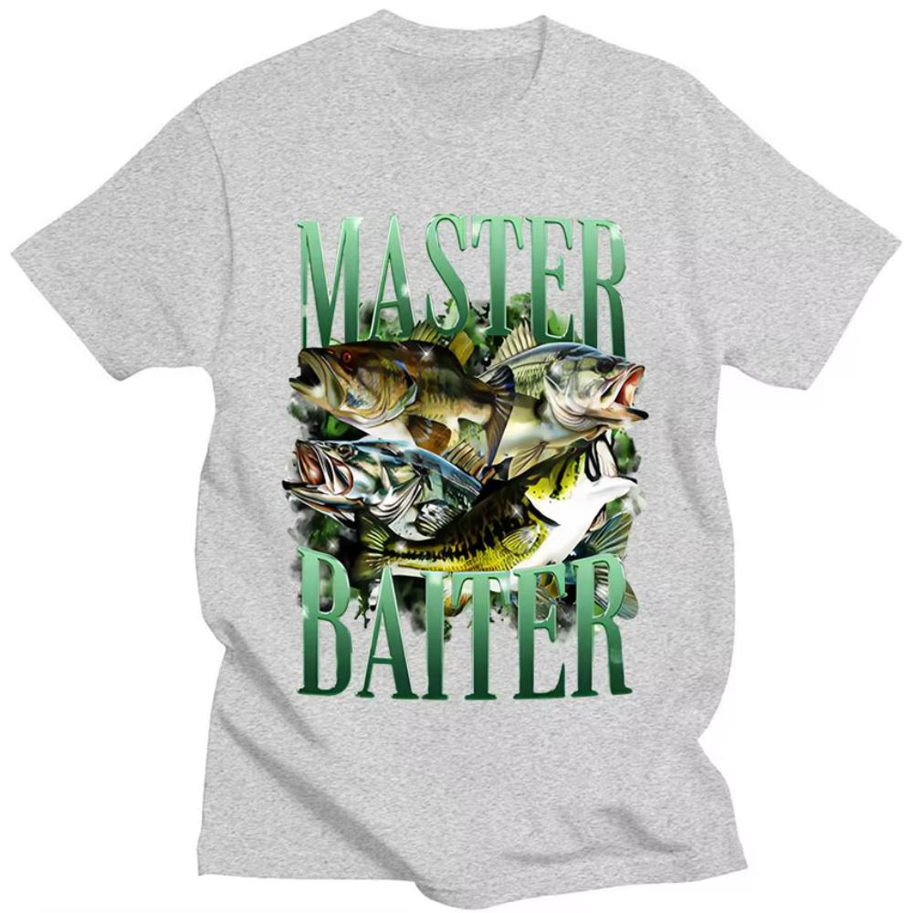 Master Baiter Bass Fishing Funny Graphic T Shirt Mens Vintage ONeck Oversized Cotton Tshirts Loose Clothing High Quality Tees