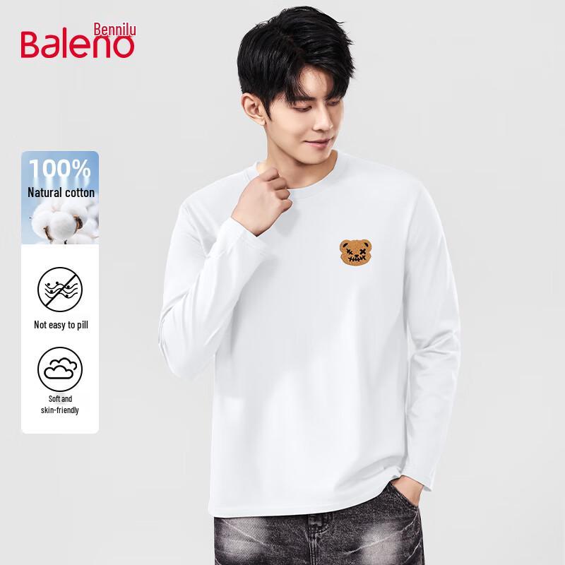 Baleno Men s 220G Heavyweight Pure Cotton Long Sleeve T-Shirt 2XL