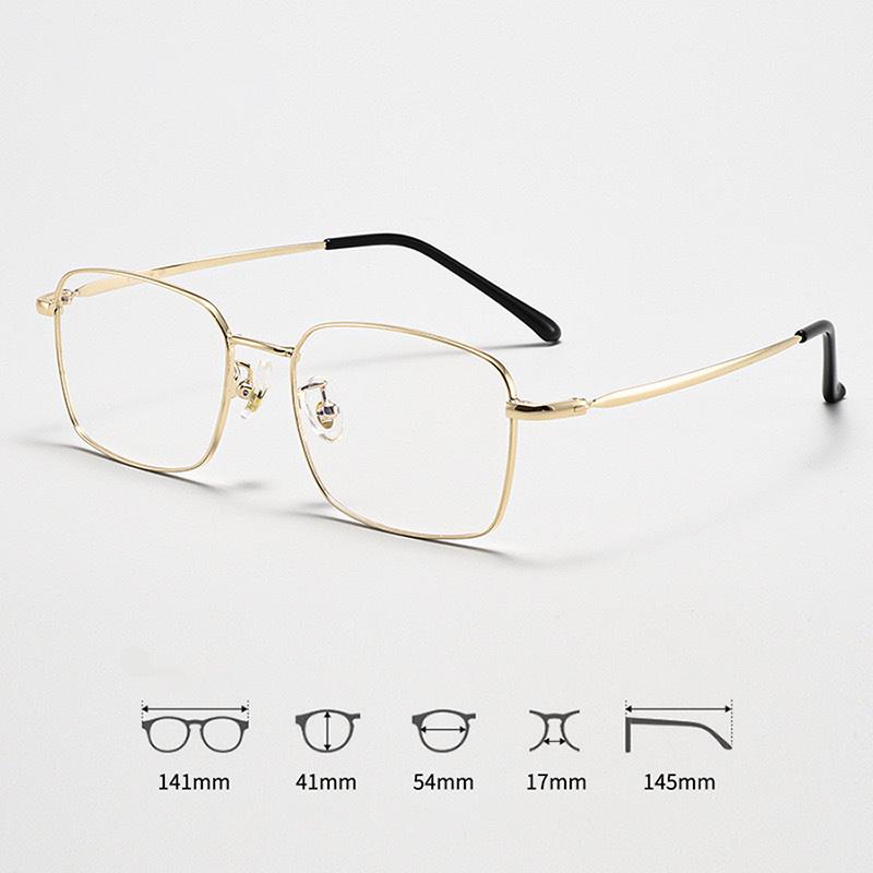 New Eyeglass Frame Men Business Metal Square Flat Light Mirror Ultra Light Comfortable To Wear Anti Blue Light Fashion Glasses