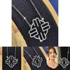 Elegant Titanium Steel Necklace For Women Featuring Mb Letter Design With Diamond Inlay