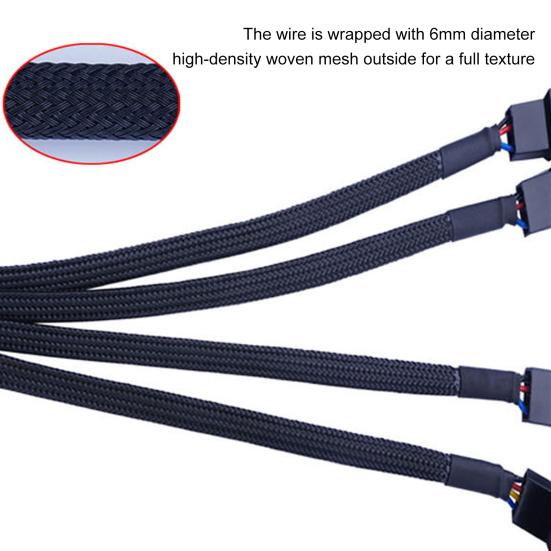 4Pin Computer Cooling Fan Adapter Cable 4-in-1 Computer CPU Fan Adapter Cable Computer Cooler Patch Cord Cooling Fan Accessories