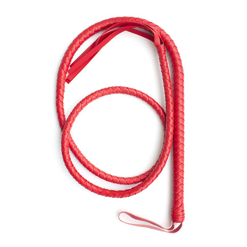 Flirty Pink Leather SM Whip - Adult Flirtatious Spanking Prop for Women
